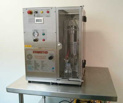 Lab Homogenizer - India - on top a steel trolley mount